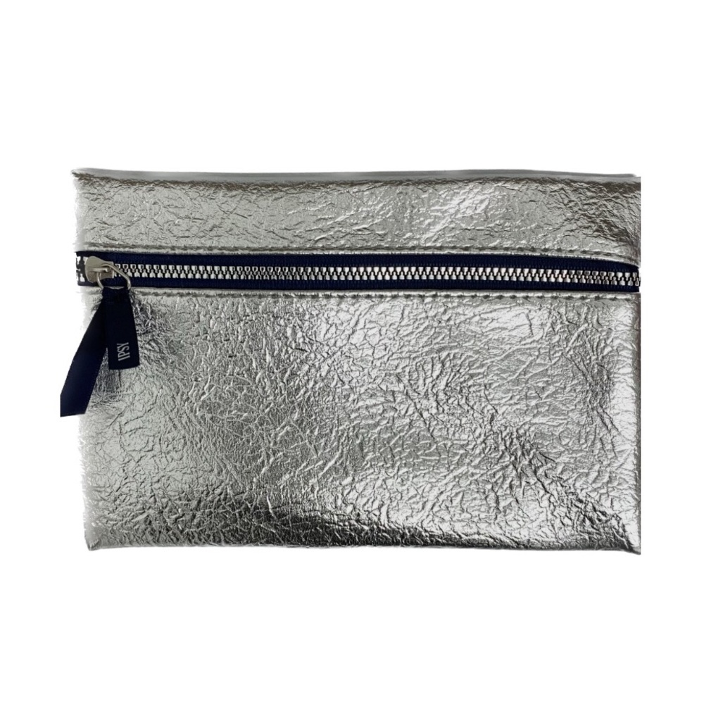 Ipsy | Metallic Silver Textured Crinkle Mini Cosmetic Makeup Bag